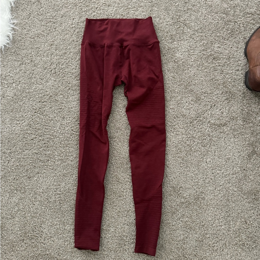 High-Waisted Burgundy Alphalete Leggings